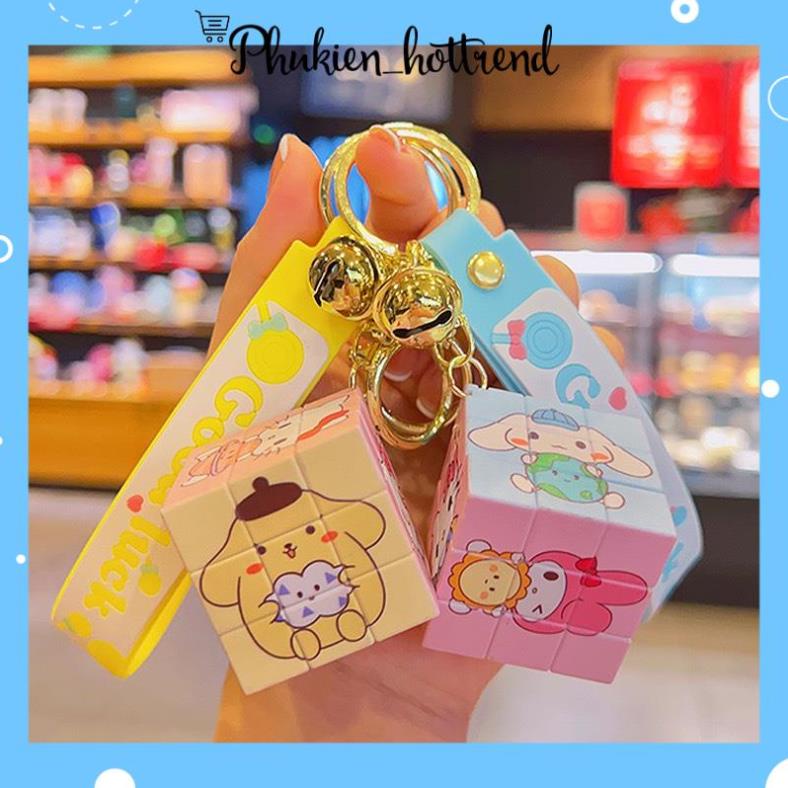 Móc Chìa Khóa Hình Khối Rubik Màu Pastel Nhiều Mẫu Siêu Hot phanngoc03