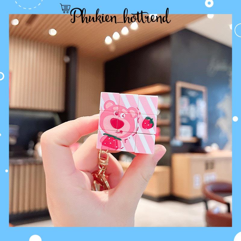 Móc Chìa Khóa Hình Khối Rubik Màu Pastel Nhiều Mẫu Siêu Hot phanngoc03