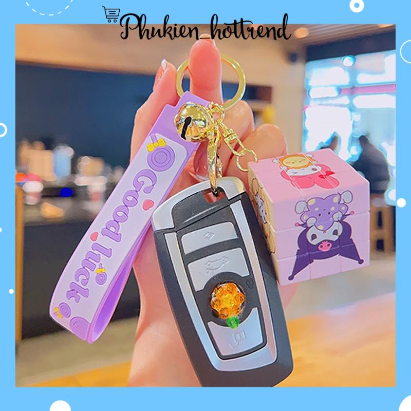 Móc Chìa Khóa Hình Khối Rubik Màu Pastel Nhiều Mẫu Siêu Hot phanngoc03