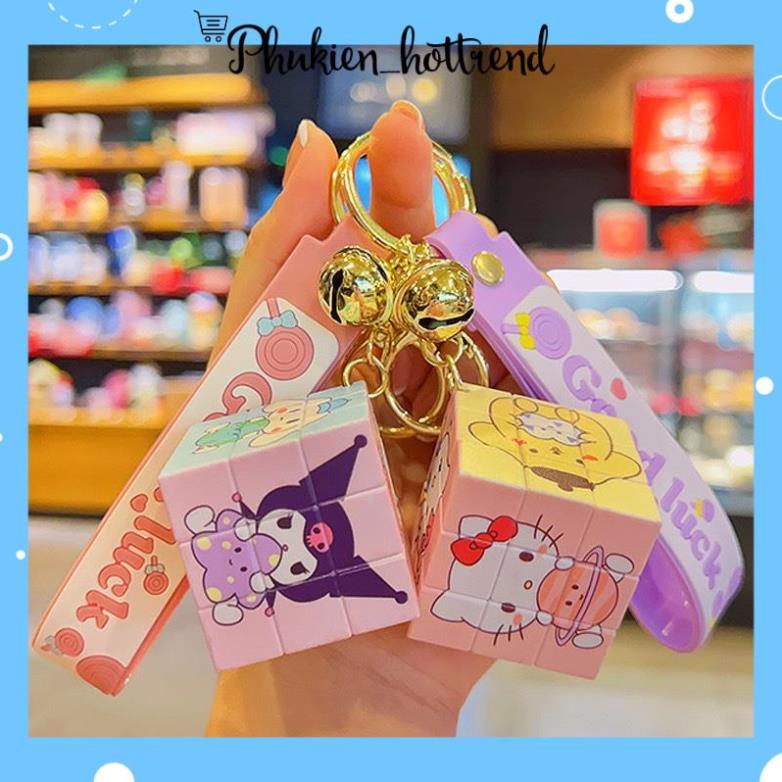 Móc Chìa Khóa Hình Khối Rubik Màu Pastel Nhiều Mẫu Siêu Hot phanngoc03
