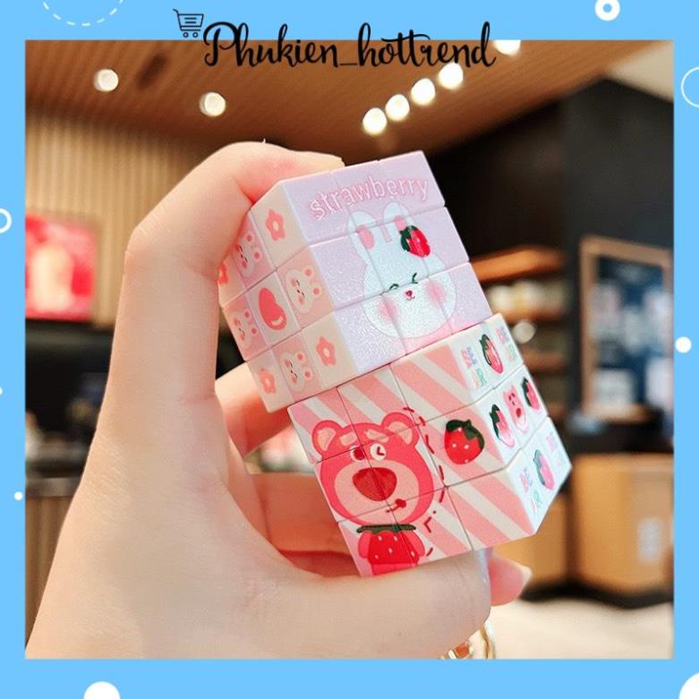 Móc Chìa Khóa Hình Khối Rubik Màu Pastel Nhiều Mẫu Siêu Hot phanngoc03