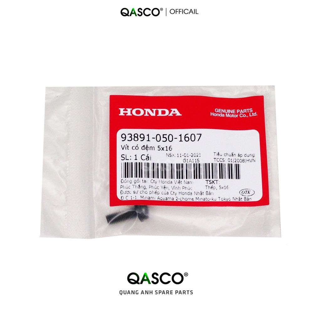 (938910501607)Vít có đệm HONDA nhiều dòng xe 5x16 (459)