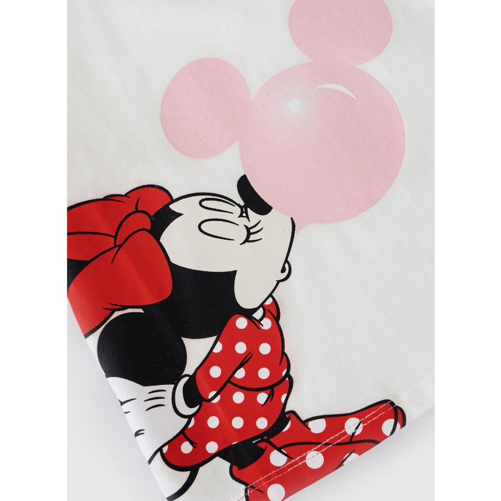 Áo thun ngắn tay bé gái Minnie Rabity tay bồng voan hai màu trắng và hồng dễ thương 5717