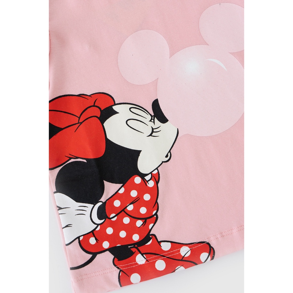 Áo thun ngắn tay bé gái Minnie Rabity tay bồng voan hai màu trắng và hồng dễ thương 5717
