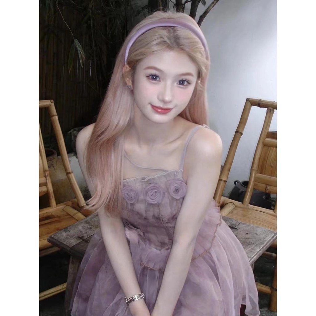 Đầm Pháp Mùa Hè 2023 Dáng Hẹp Eo Cao Có Dây Đeo Phong Cách Cổ Tích Cho Nữ