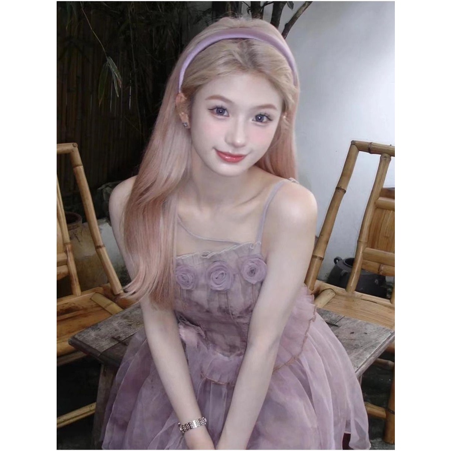 Đầm Pháp Mùa Hè 2023 Dáng Hẹp Eo Cao Có Dây Đeo Phong Cách Cổ Tích Cho Nữ