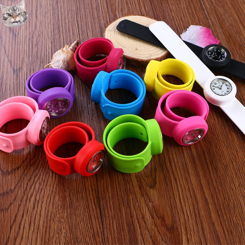 Đồng Hồ Đeo Tay Dây Silicon Màu Kẹo Họa Tiết Hoạt Hình Cho Học Sinh Tiểu Học