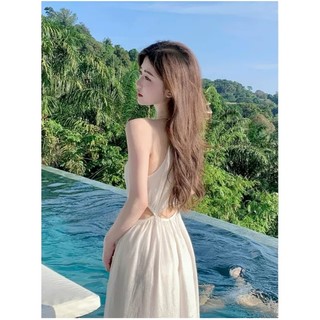 Váy đi biển khoét eo có mút ngực, xẻ tà siêu hack dáng_Basic On