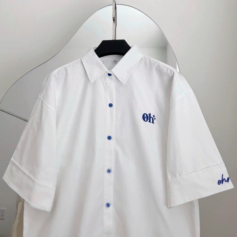 Áo sơmi Kate Lụa Thêu Logo OH Kiểu Unisex Teen Mặc thoải mái vui vẻ và dễ chịu đẹp đẽ UC102