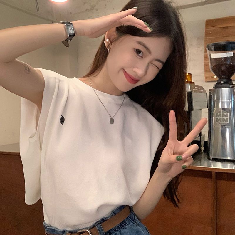 Jiashucheng Áo Thun Không Tay Dáng Rộng Họa Tiết Kẻ Sọc Thời Trang Mùa Hè Hàng Mới Dành Cho Bạn Nữ