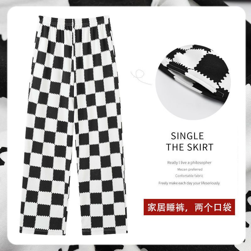 Quần Ngủ Cotton Dáng Rộng Màu Sắc Đơn Giản Thời Trang Xuân Thu Cho Nữ