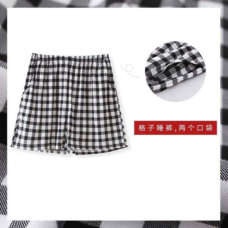 Quần Ngủ Cotton Dáng Rộng Họa Tiết Sọc Caro Thời Trang Xuân Hè Cho Nam Và Nữ