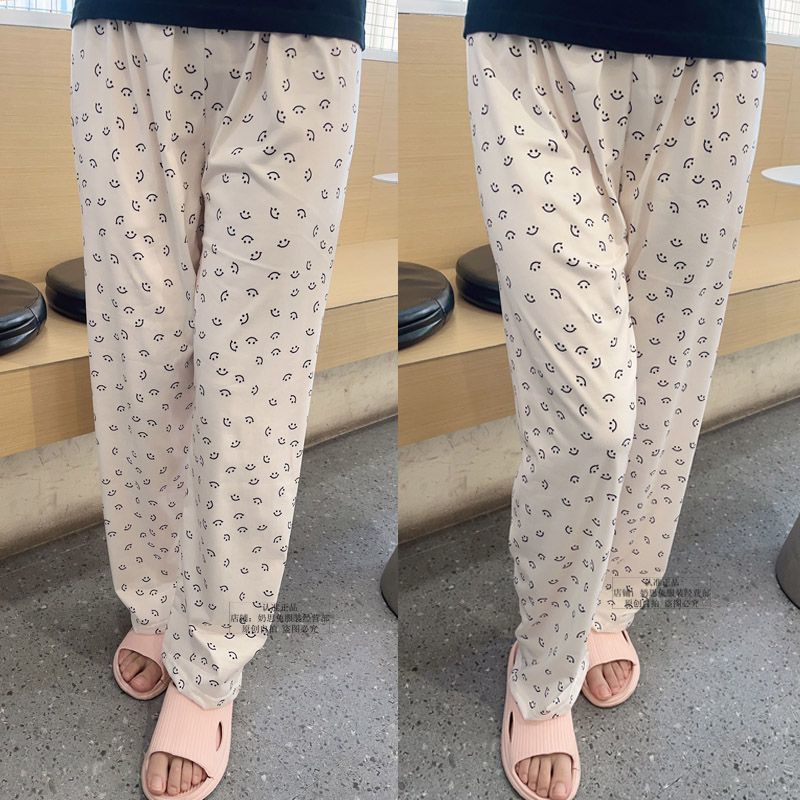 Quần Dài Ống Rộng Mềm Mại In Họa Tiết Hoạt Hình Dễ Thương Thời Trang Mùa Hè Cho Nữ