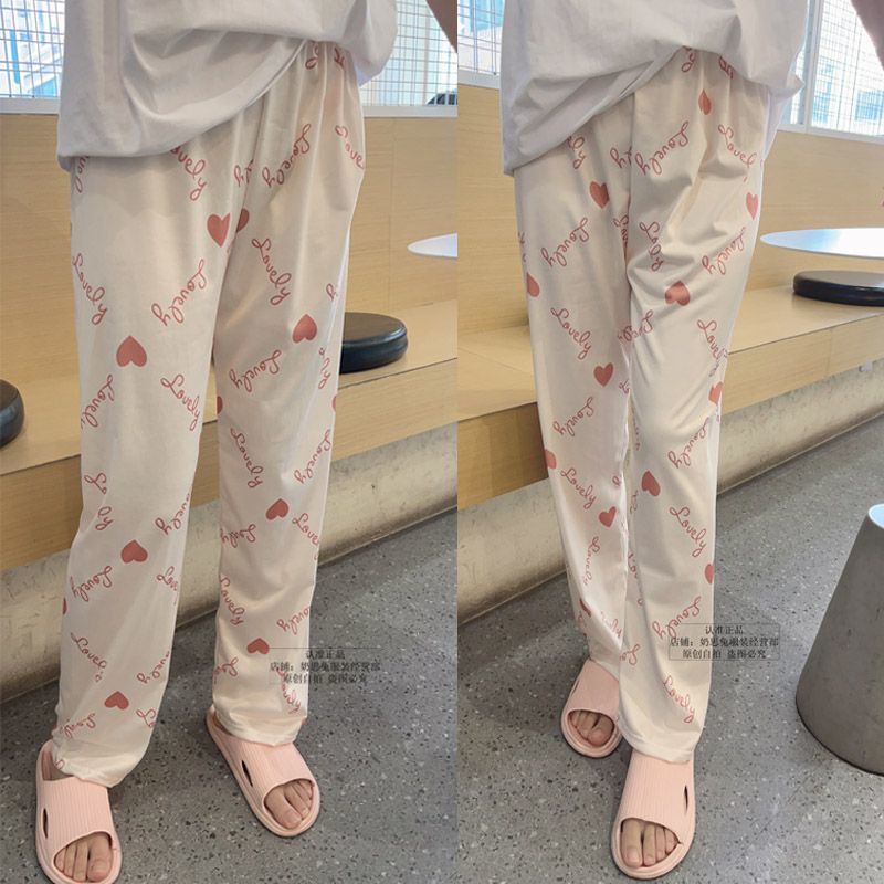 Quần Dài Ống Rộng Mềm Mại In Họa Tiết Hoạt Hình Dễ Thương Thời Trang Mùa Hè Cho Nữ