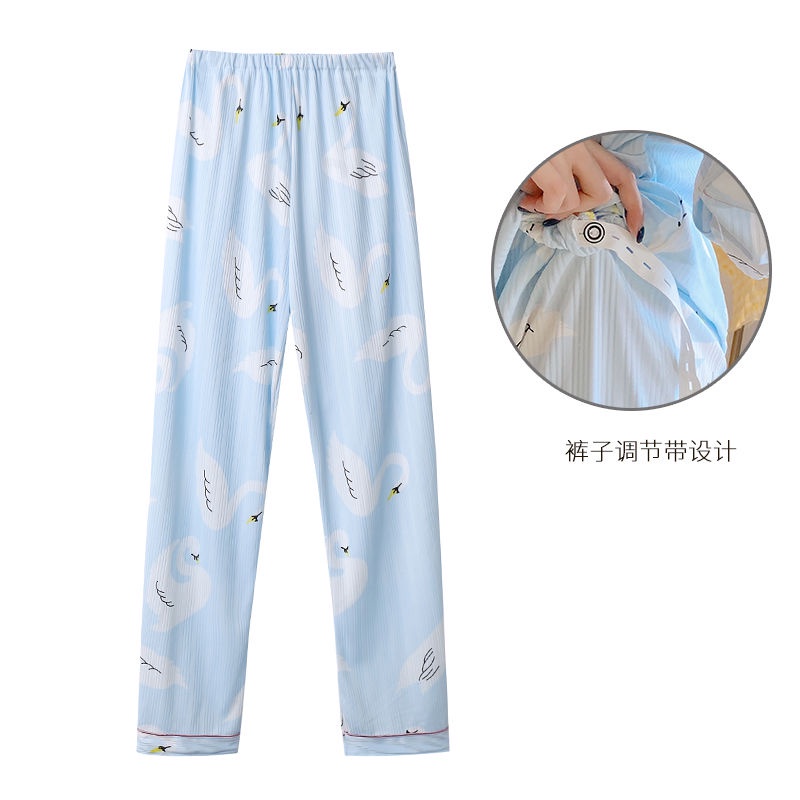 Quần Ngủ Mỏng Nhẹ Thoáng Khí Plus Size Thời Trang Xuân Thu Cho Mẹ Bầu