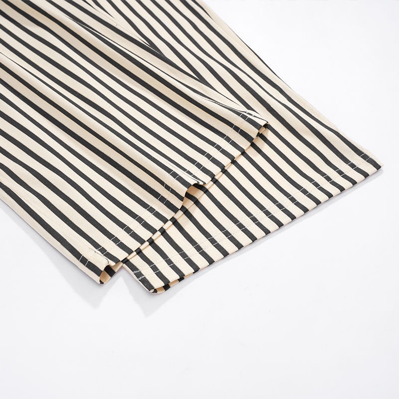 Quần Ngủ Chất Liệu Cotton Mỏng Cỡ Lớn Họa Tiết Kẻ Sọc Phong Cách Nhật Bản Thời Trang Mùa Hè Cho Nam Và Nữ