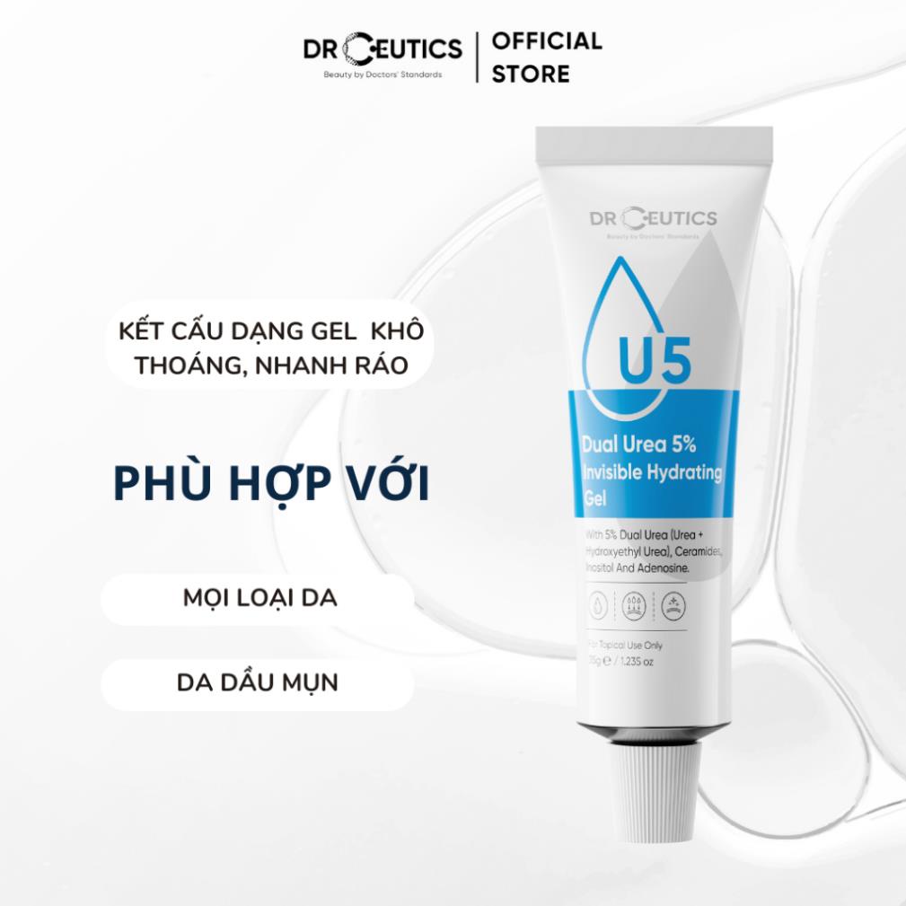 DRCEUTICS Gel Dưỡng Ẩm Và Phục Hồi Da Dual Urea 5% Invisible Hydrating Gel