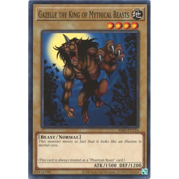 Thẻ Bài Yugioh Gazelle the King of Mythical Beasts - MRD-EN124 - Common Unlimited