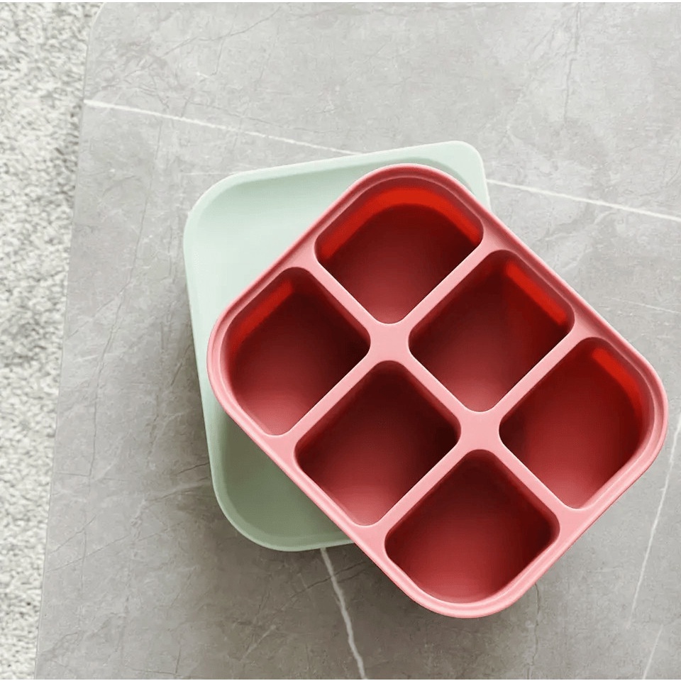 Khay trữ đông ăn dặm kèm nắp đậy Silicon Cube cho bé [KHAY TRỮ ĐÔNG CUBE]