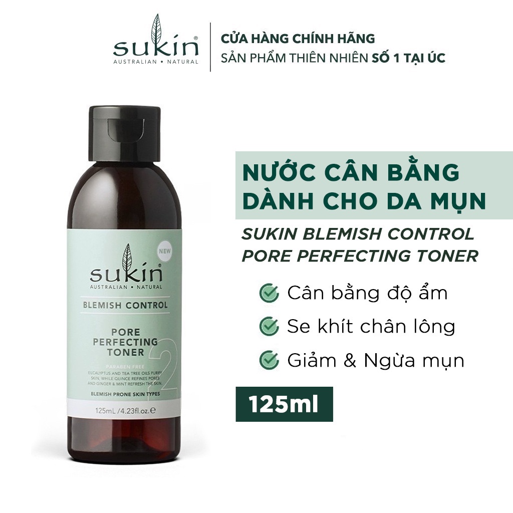 [GIFT] Nước Cân Bằng Se Khít Lỗ Chân Lông Sukin Blemish Control Pore Perfecting Toner 125ml