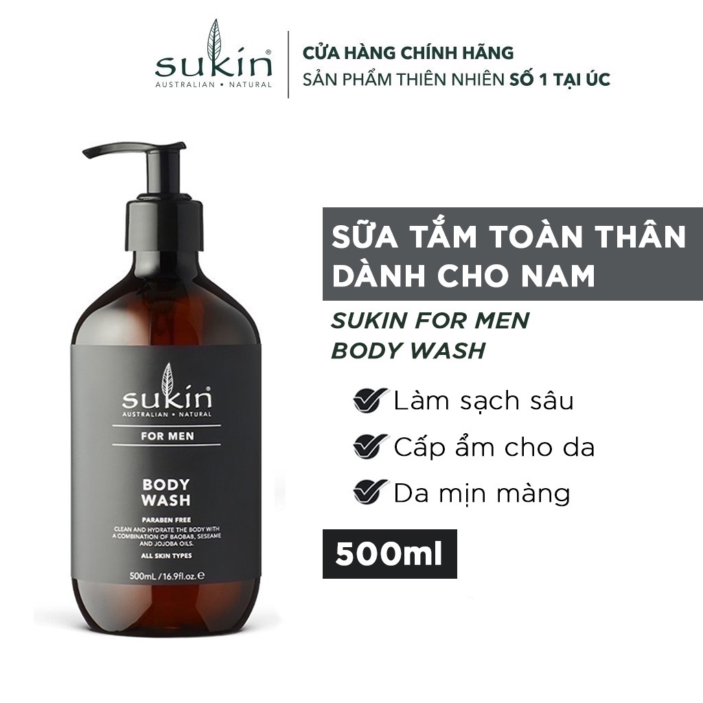 [G] Sữa Tắm Dành Cho Nam Sukin For Men Body Wash 500ml