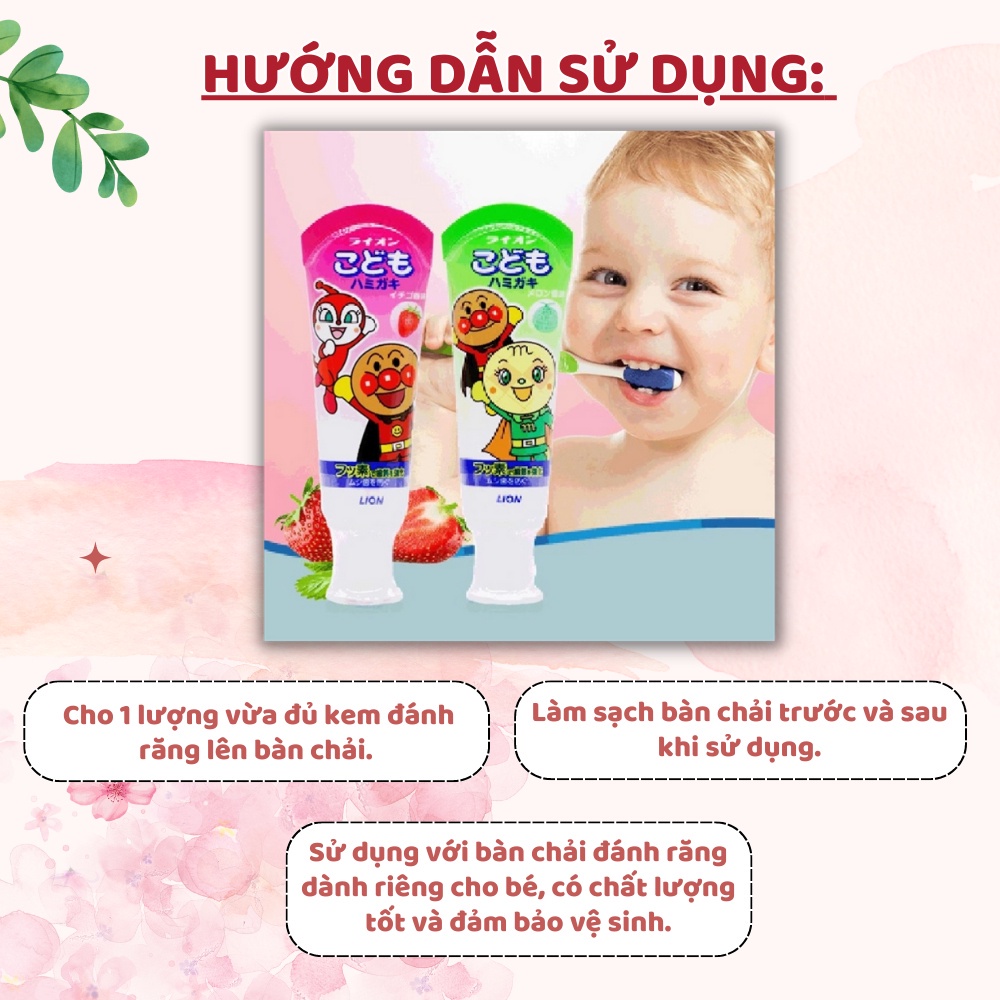 Kem Đánh Răng nuốt được Lion cho bé Nhật Bản [KĐR LION]