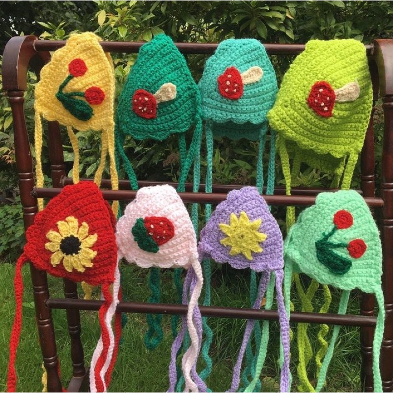 Áo bra crochet họa tiết cute đi biển - Áo len móc