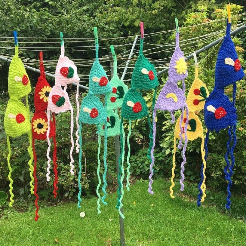 Áo bra crochet họa tiết cute đi biển - Áo len móc