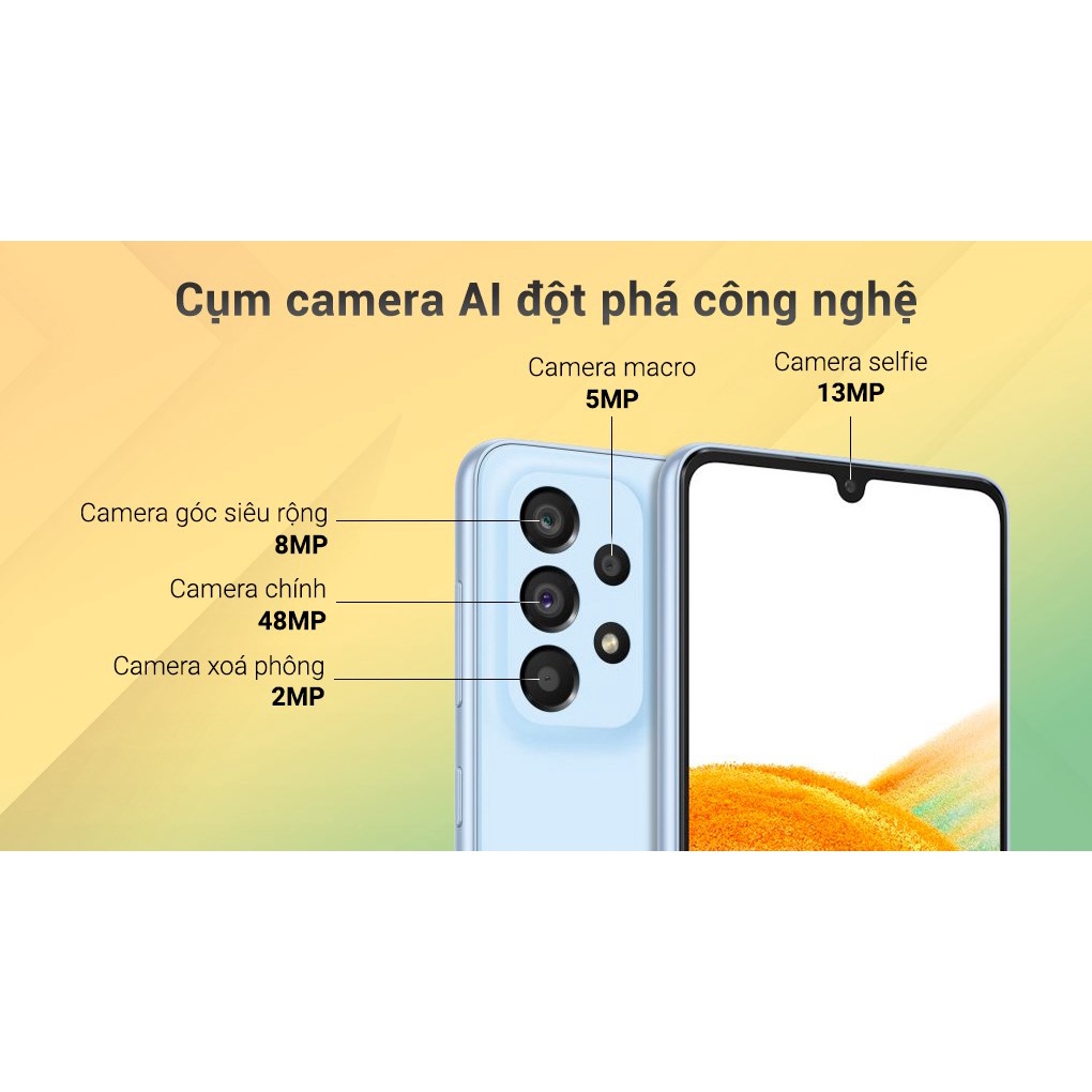 Điện thoại Samsung Galaxy A33 5G Chính hãng SSVN BH 12 Tháng Lỗi 1 Đổi 1 | BigBuy360 - bigbuy360.vn