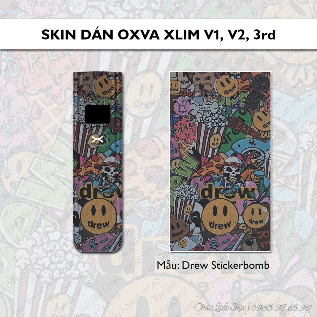 Skin dán Xlim v1, v2, kỷ niệm mẫu Drew Stickerbomb