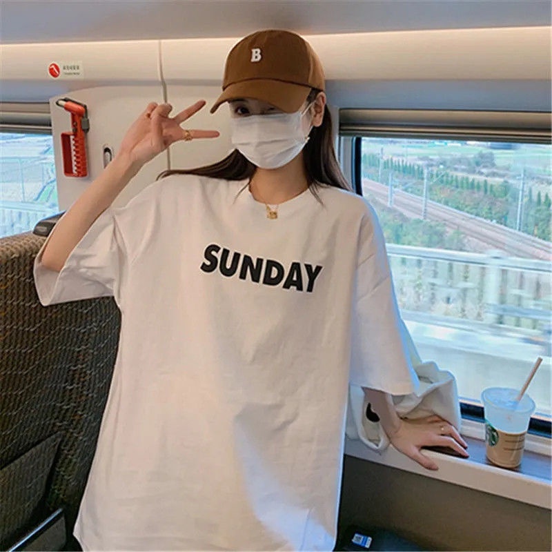 Jiashucheng Áo Thun Cotton Ngắn Tay Dáng Rộng Màu Xanh Lá Mùa Hè Phong Cách Hàn Quốc Mới Cho Nữ