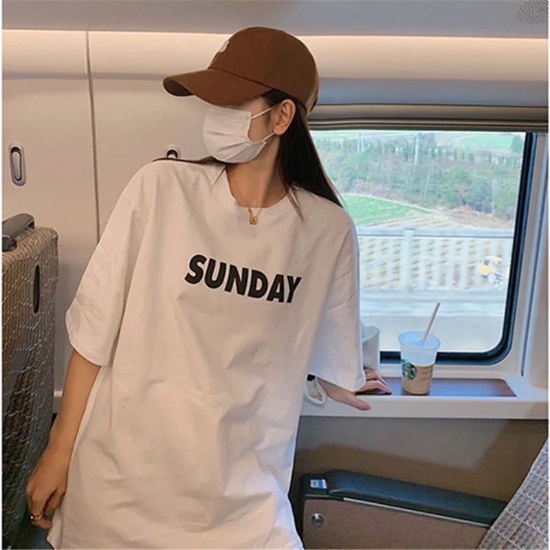 Jiashucheng Áo Thun Cotton Ngắn Tay Dáng Rộng Màu Xanh Lá Mùa Hè Phong Cách Hàn Quốc Mới Cho Nữ