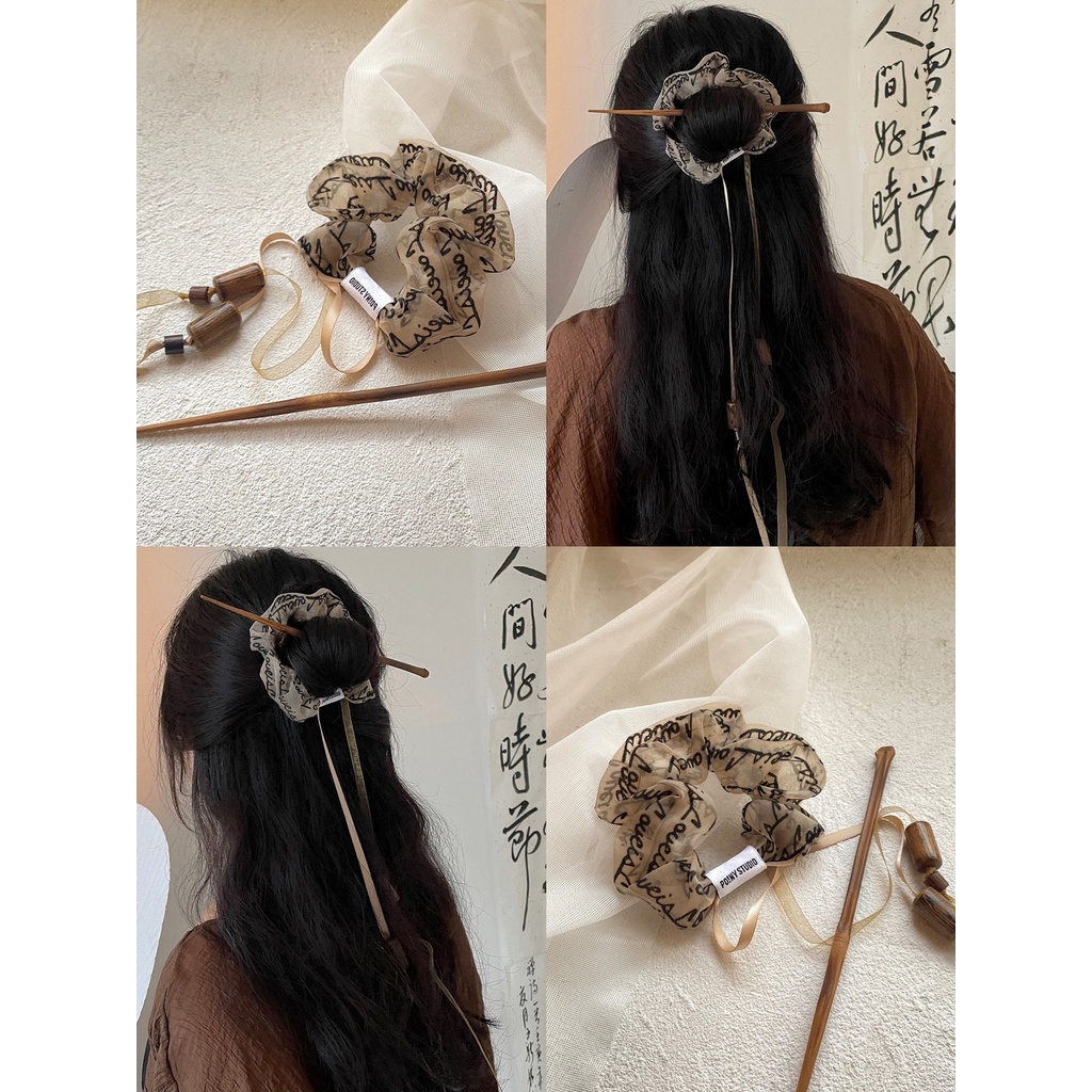 Trâm Cài Tóc Đính Ruy Băng Phong Cách Cổ Điển Cho Nữ