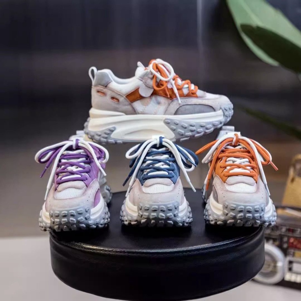 Giày Thể Thao Phối Lưới Thoáng Khí Màu Sắc Hợp Thời Trang Phong Cách Hàn Quốc Cho Nữ