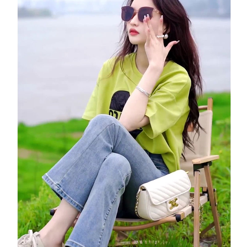 Áo Thun Tay Ngắn Cổ Tròn Xẻ Tà Sau Lưng Thời Trang Mùa Hè 2023 Phong Cách Phương Tây Cho Nữ