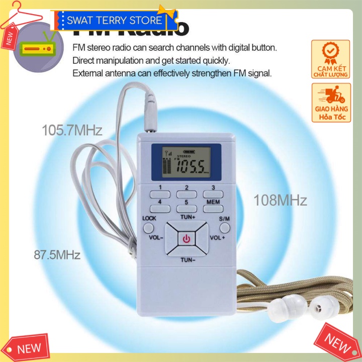 [Hỏa tốc] Máy radio bỏ túi Mini Portable DSP Stereo FM Radio Digital Clock Receiver