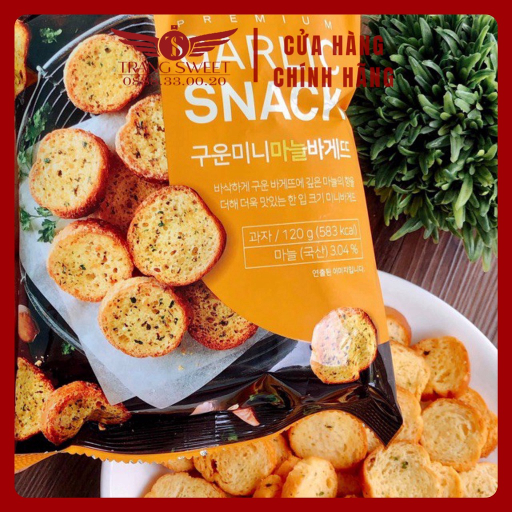 Bánh mì sấy bơ tỏi Hàn Quốc Garlic Snacks 120gr- ăn vặt-snack-bimbim-hàn quốc