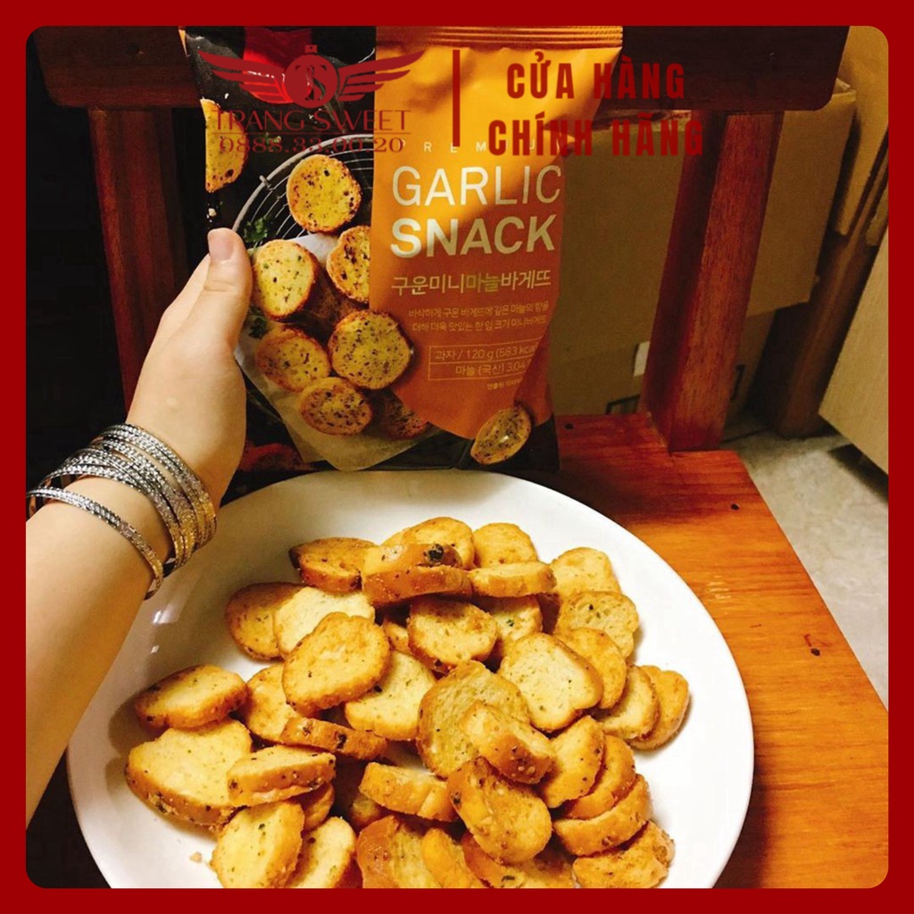 Bánh mì sấy bơ tỏi Hàn Quốc Garlic Snacks 120gr- ăn vặt-snack-bimbim-hàn quốc