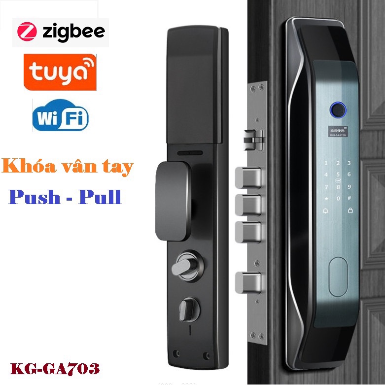Khoá cửa vân tay cao cấp Push - Pull KG-GA703 ( tùy chọn thêm App Tuya / ZigBee )
