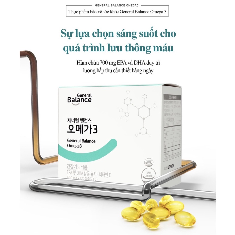 Thực Phẩm Bảo Vệ Sức Khỏe General Balance Omega 3 - Cải Thiện Lưu Thông Máu Và Chức Năng Cơ Thể (72g)