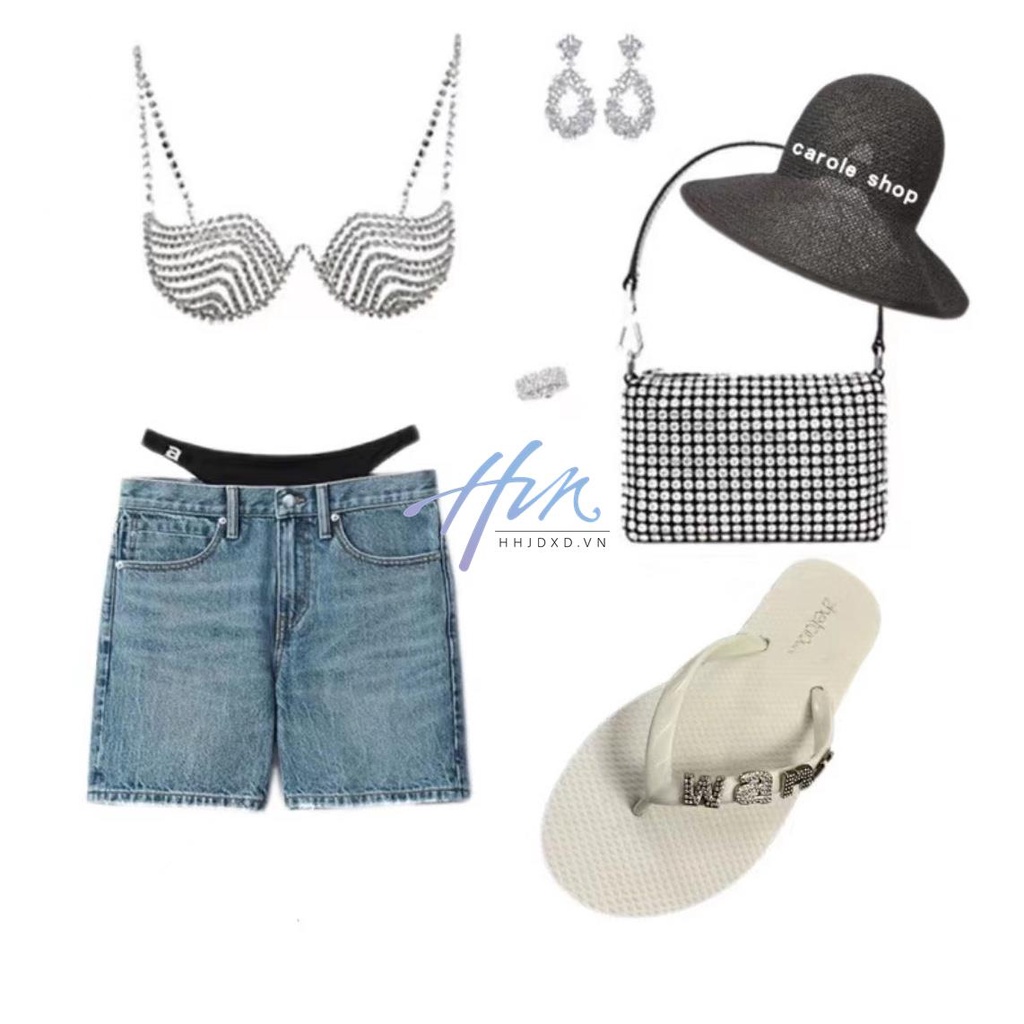 Dép Xỏ Ngón Đế Bằng Chống Trượt Đính Đá Thời Trang Mùa Hè Hàn Quốc 2023 Cho Nữ