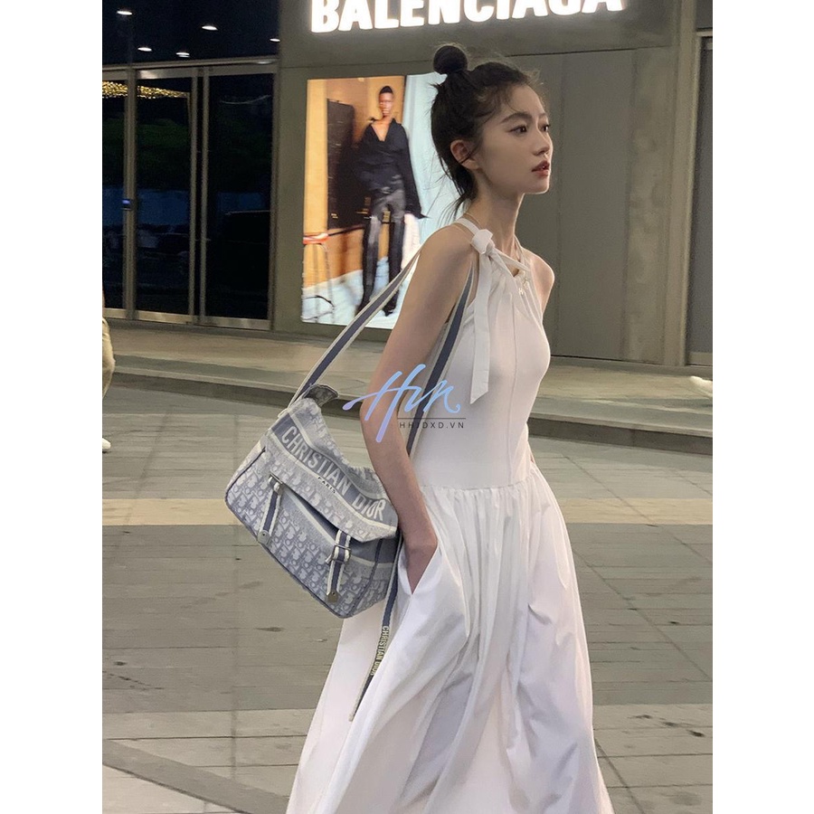 Đầm Hai Dây Dáng Chữ a Màu Trắng Phong Cách Pháp Thời Trang Mùa Hè Xinh Xắn Cho Nữ