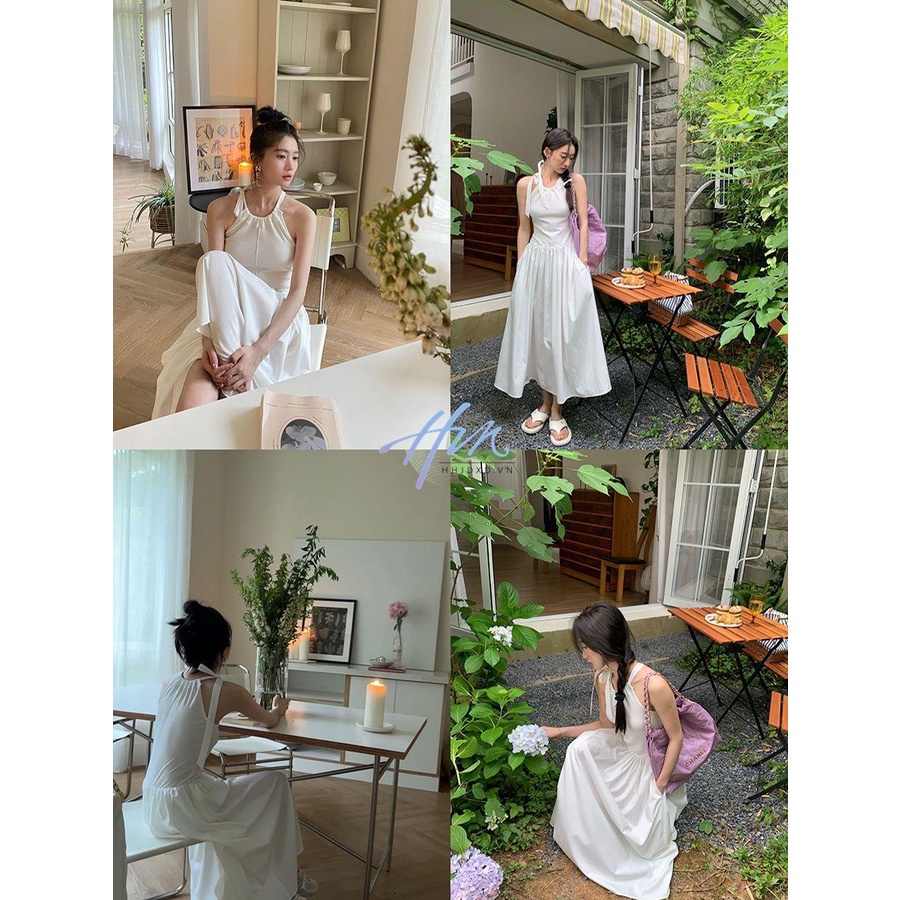 Đầm Hai Dây Dáng Chữ a Màu Trắng Phong Cách Pháp Thời Trang Mùa Hè Xinh Xắn Cho Nữ