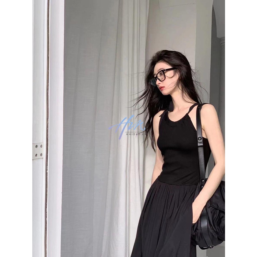 Đầm Hai Dây Dáng Chữ a Màu Trắng Phong Cách Pháp Thời Trang Mùa Hè Xinh Xắn Cho Nữ