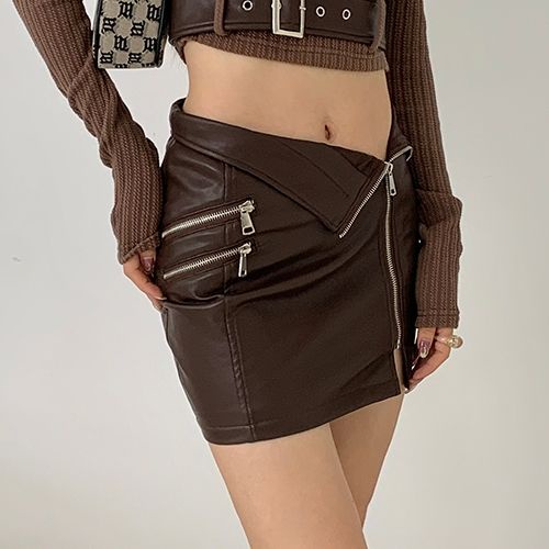 Jiashucheng Chân Váy Ôm Hông Phong Cách Punk Đường Phố Mỹ Cổ Điển