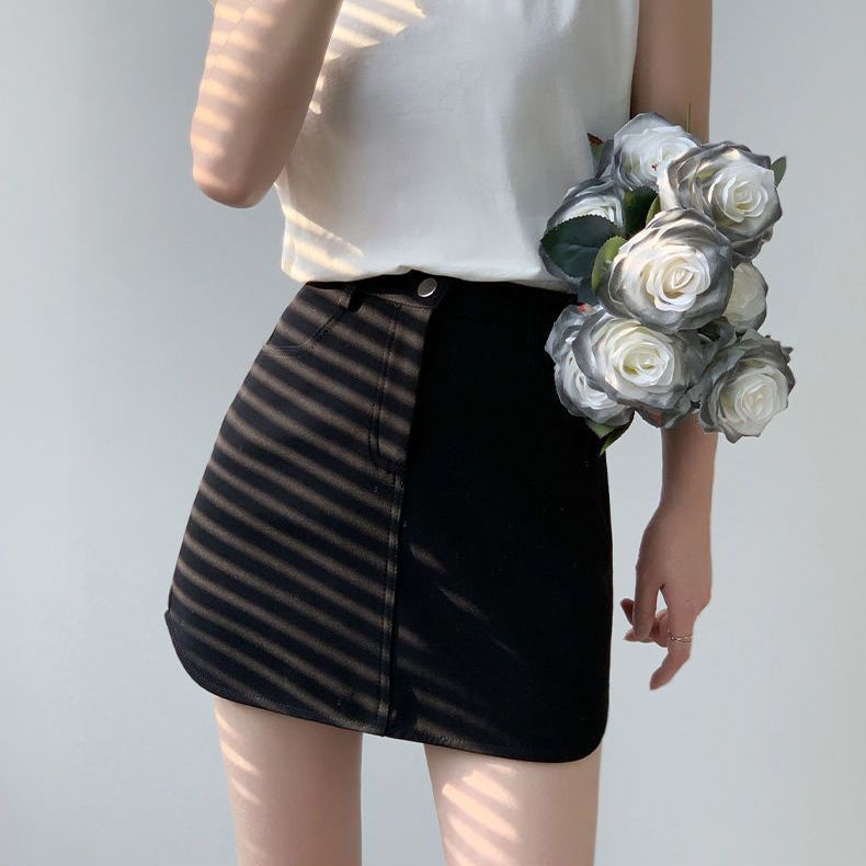 Jiashucheng Chân Váy Ngắn Dáng Chữ a Màu Cà Phê Phong Cách Mới Thời Trang Mùa Hè