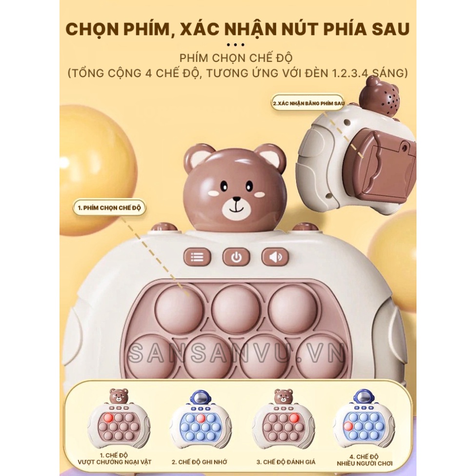 Đồ chơi Pop it thế hệ mới - máy điện tử chơi game Pop it giải trí bấm nút theo đèn nhạc với nhiều level