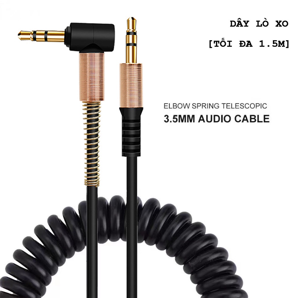 Dây Audio 3.5mm tròn mạ vàng 24K, Cáp Âm Thanh AUX dùng cho tai nghe, dây Loa 1 ra 1, Cáp AV, Audio chính hãng