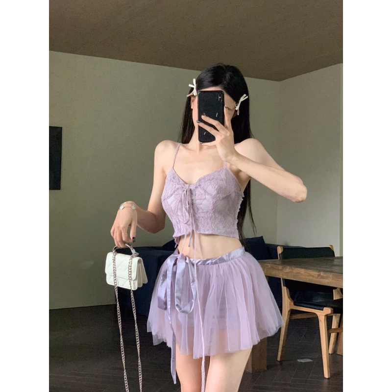 Chân Váy Chữ a Lưng Cao Màu Tím Thời Trang Dành Cho Nữ