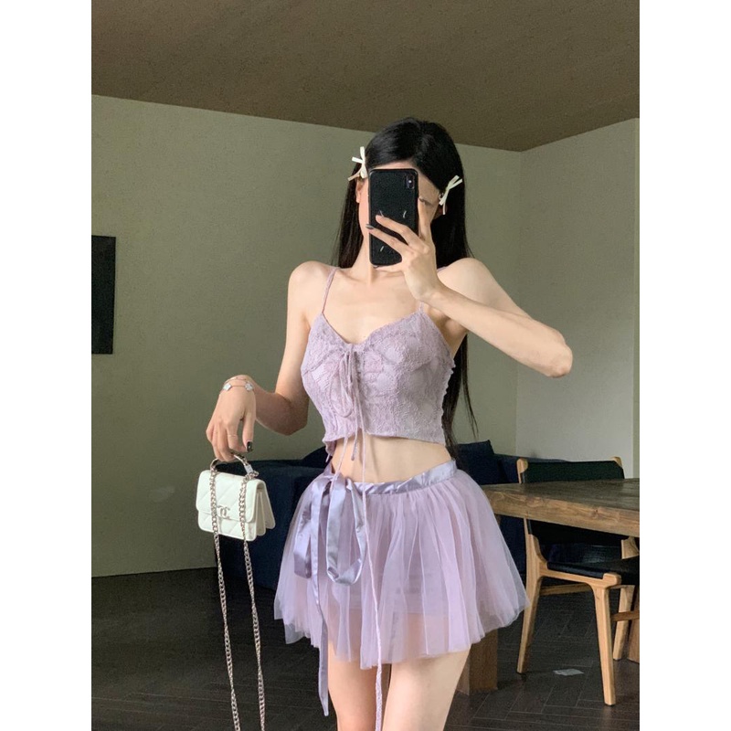 Chân Váy Chữ a Lưng Cao Màu Tím Thời Trang Dành Cho Nữ